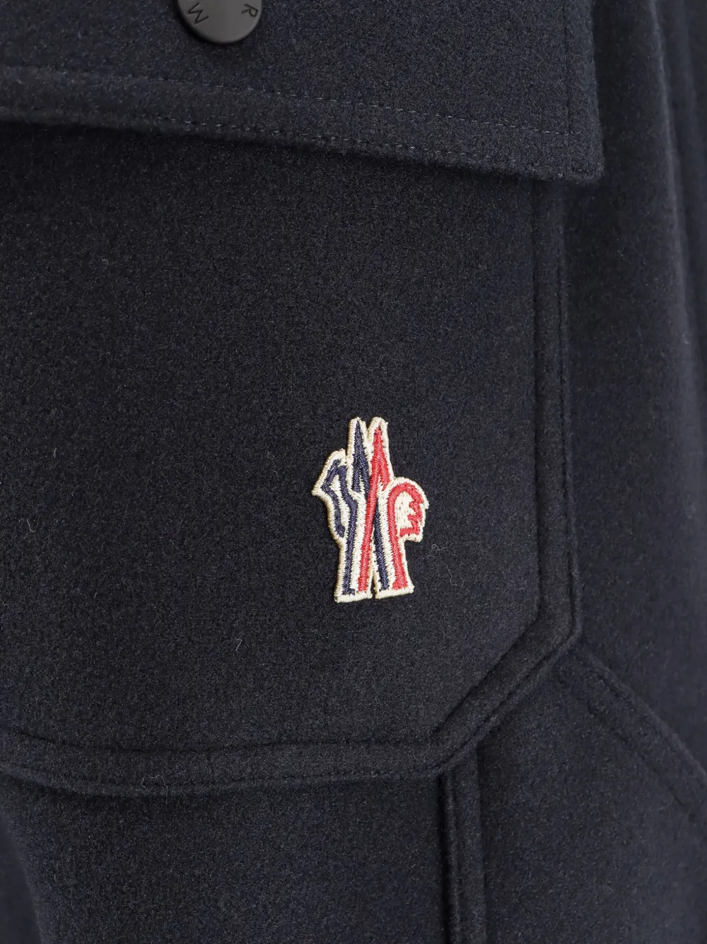 Moncler Interlock Trousers With Embossed Logo In Blue