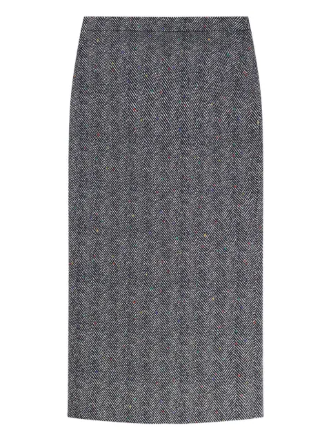 Givenchy herringbone-pattern midi pencil skirt