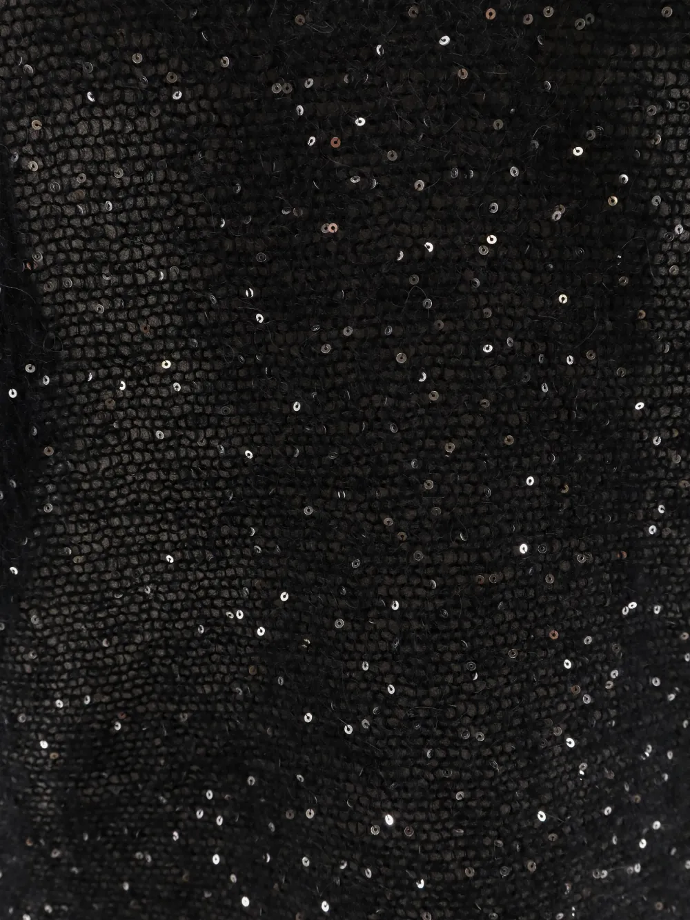 Nude Ribbed Sequin-detail Sweater In Black