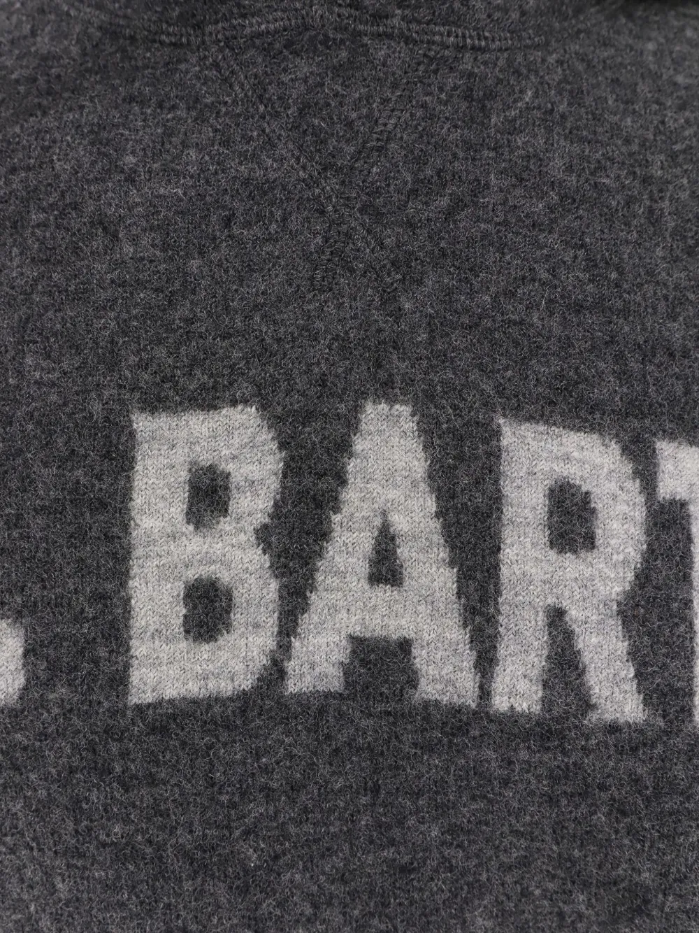 Mc2 Saint Barth Jack Wool Sweatshirt With Front Logo Inlay In Gray
