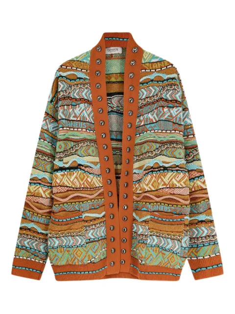 Laneus open-front patterned cardigan