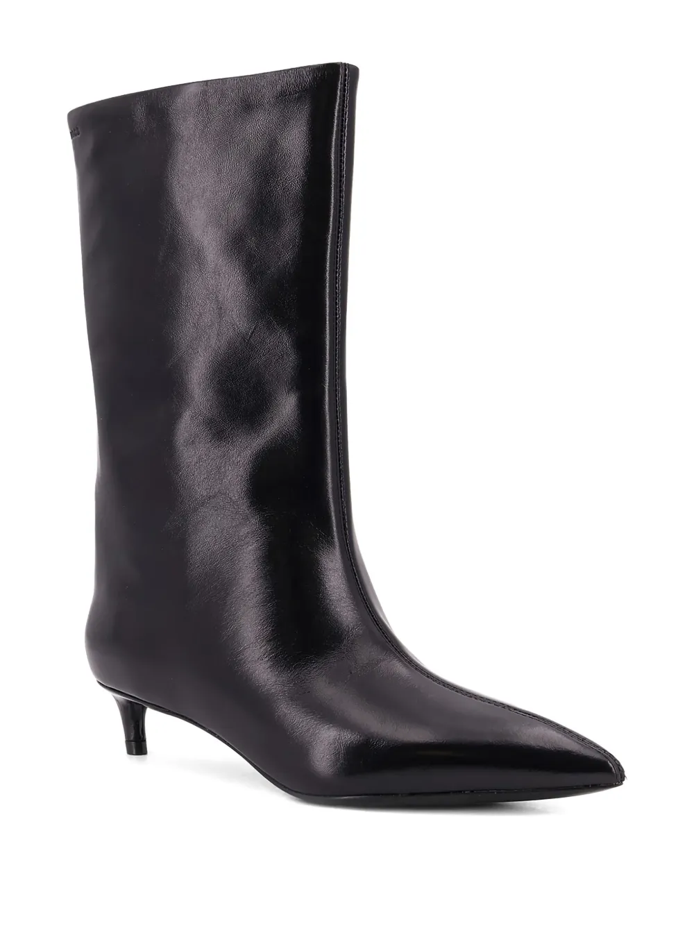 Hugo Boss 35mm Pointed-toe Leather Boots In Black