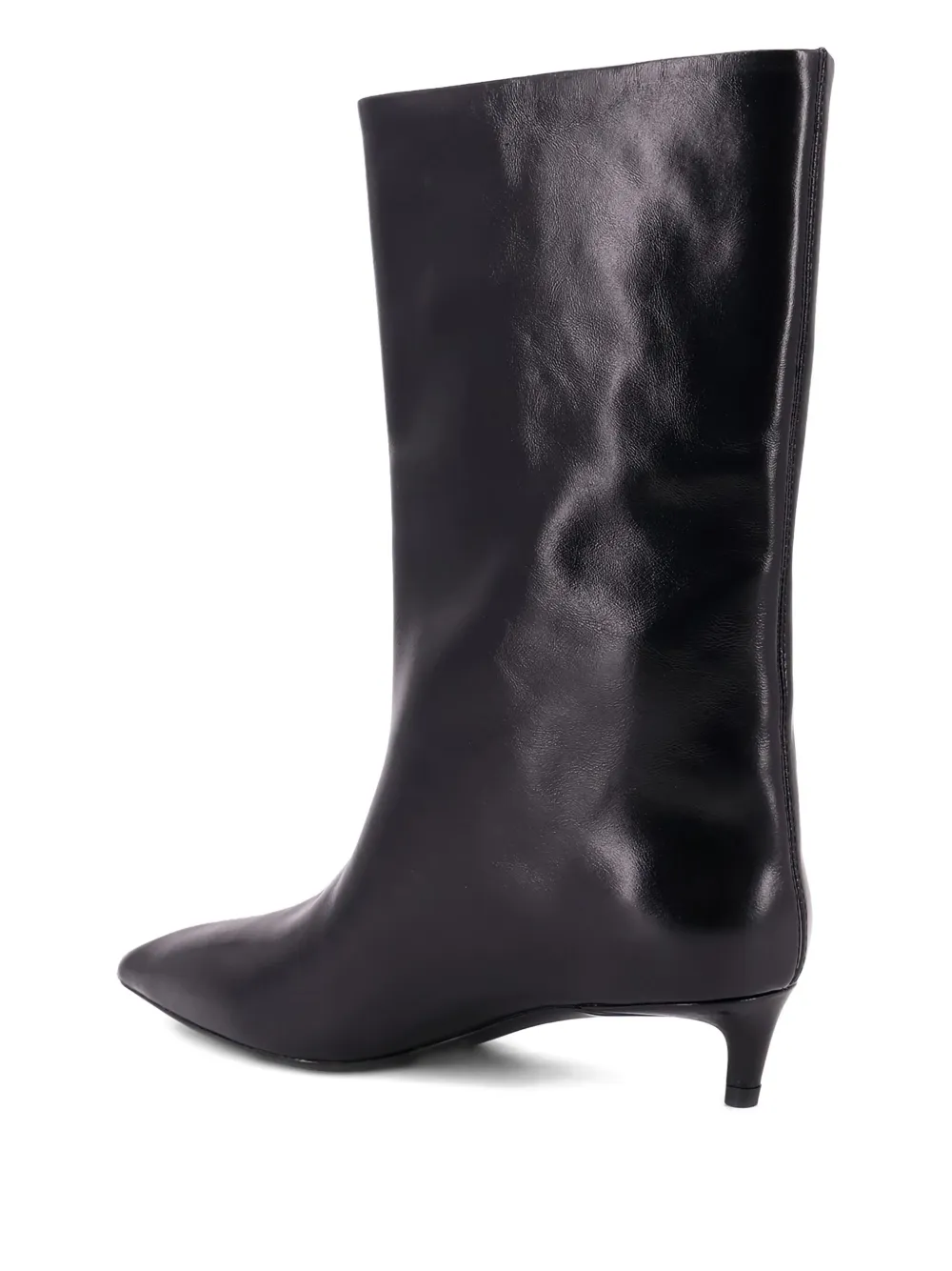 Hugo Boss 35mm Pointed-toe Leather Boots In Black