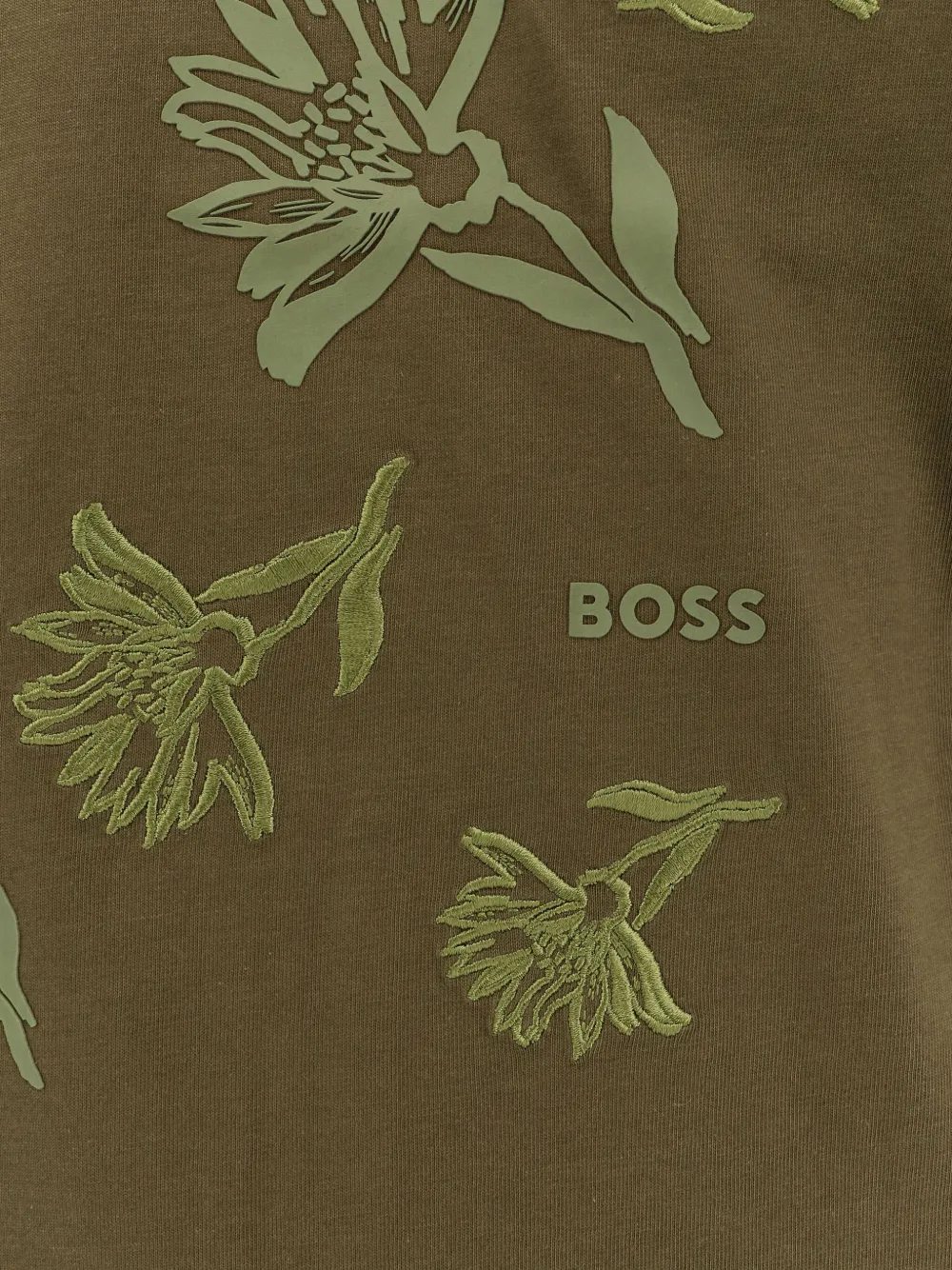 BOSS T-shirt met geborduurd logo Groen