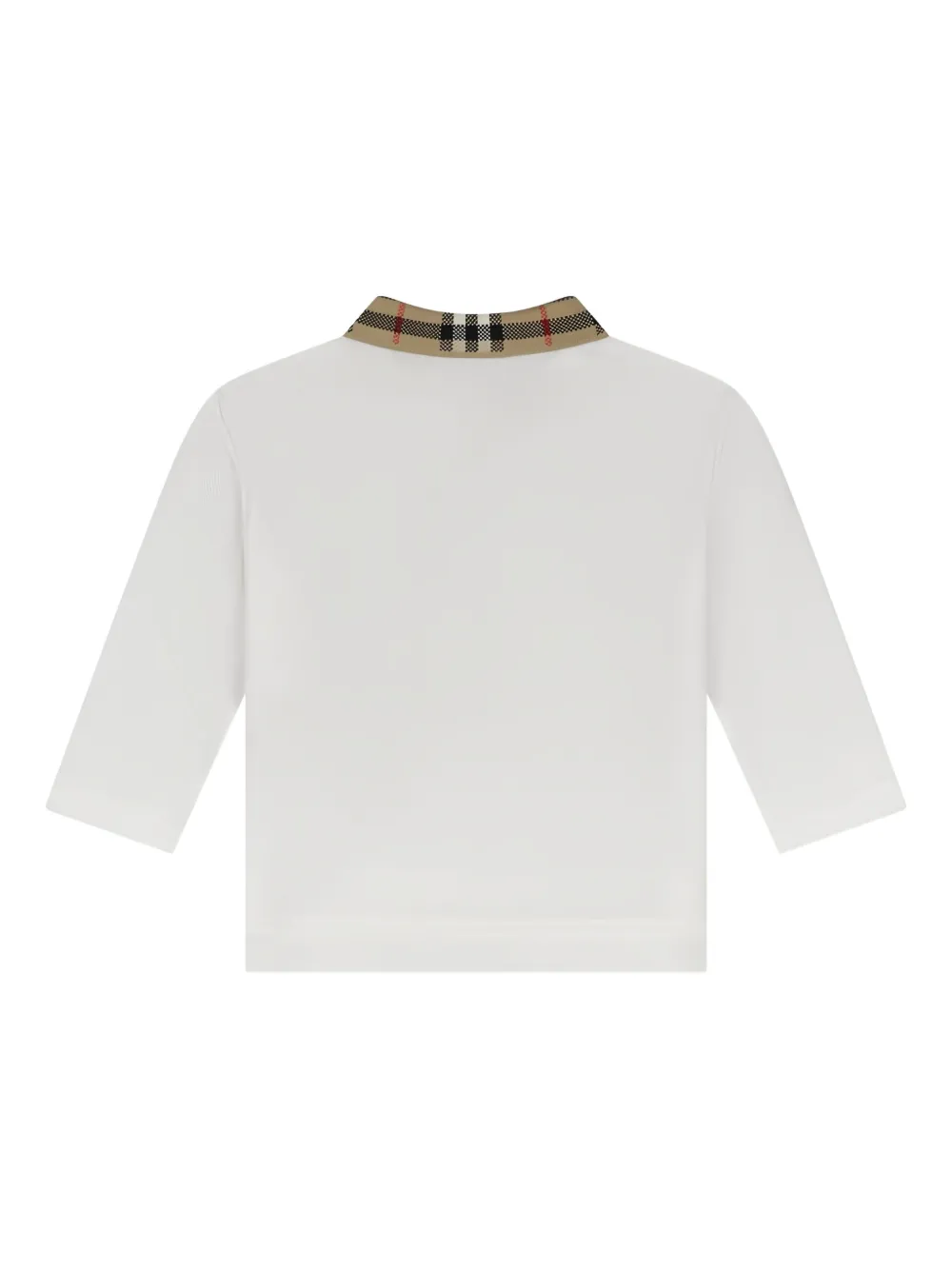 Burberry Kids check-collar polo shirt - Wit