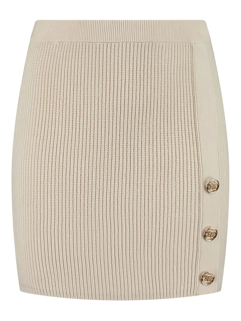 TWINSET Kids button-embellished ribbed skirt | Neutrals | Image 1