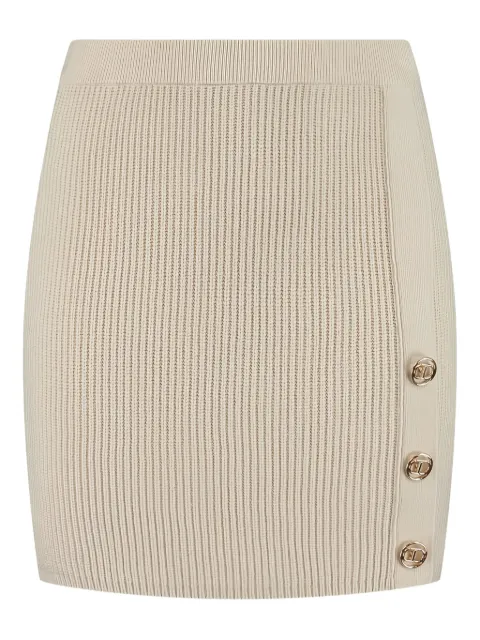 TWINSET Kids button-embellished ribbed skirt