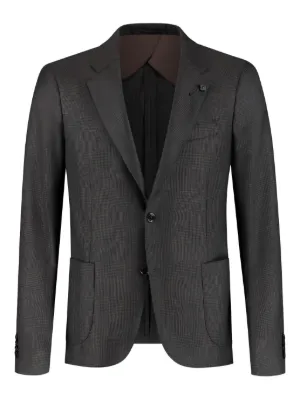 Pal Zileri brooch-detail single-breasted Blazer | Black | FARFETCH