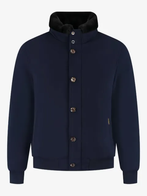 Moorer veste boutonnée à col en fourrure