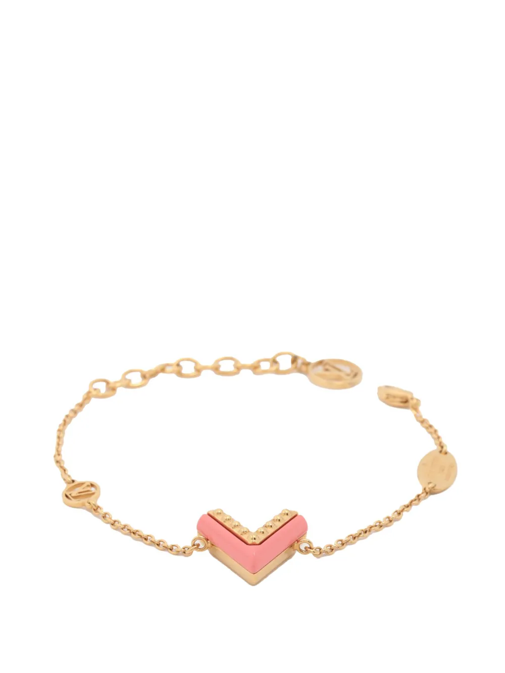 Louis Vuitton Pre-Owned 2018 ゴールドプレーテッド レジン スタッズ エッセンシャル V コスチューム Louis Vuitton Pre-Owned 2018 ゴールドプレーテッド レジン スタッズ エッセンシャル V コスチューム