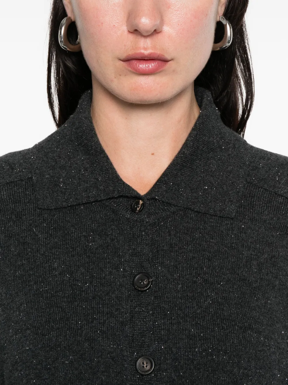 Peserico Vest met polokraag Grijs