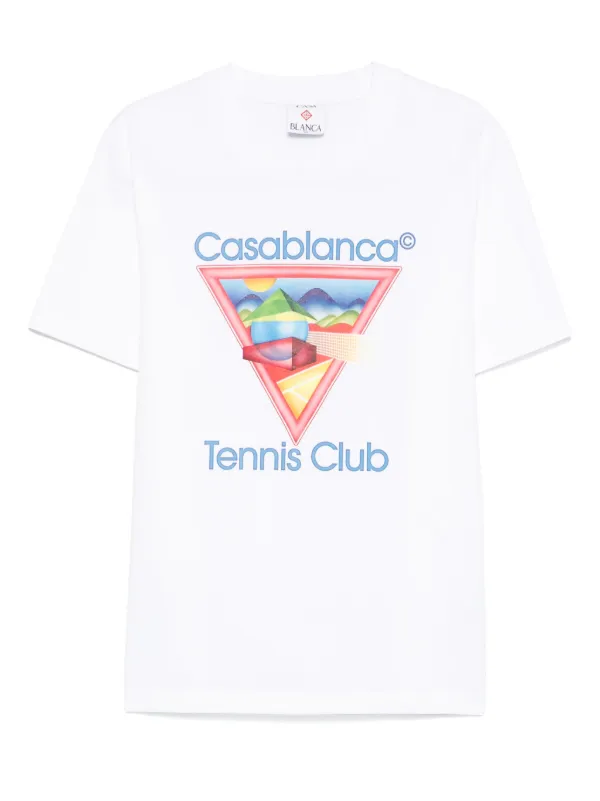 Casablanca Camiseta Tennis Club Icon De Algodão Orgânico | Branco