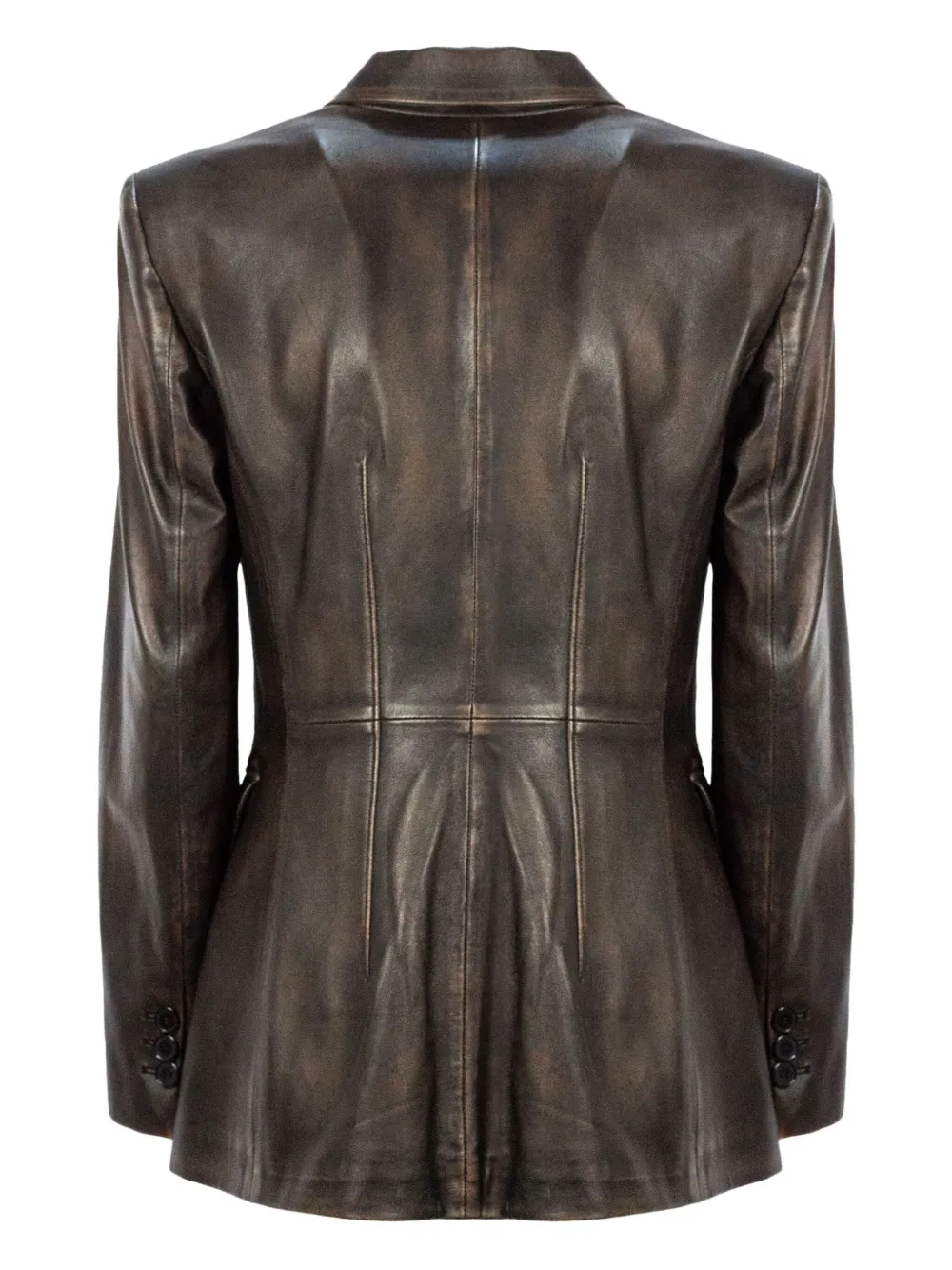 Sword 6.6.44 Button Flap-pocket Leather Jacket In Brown