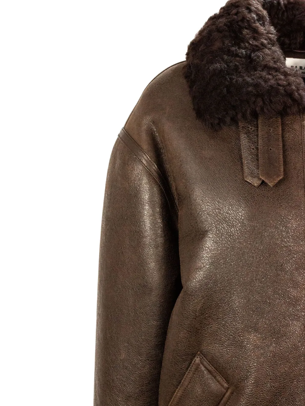 P.A.R.O.S.H. Jack met lammy kraag en rits Bruin