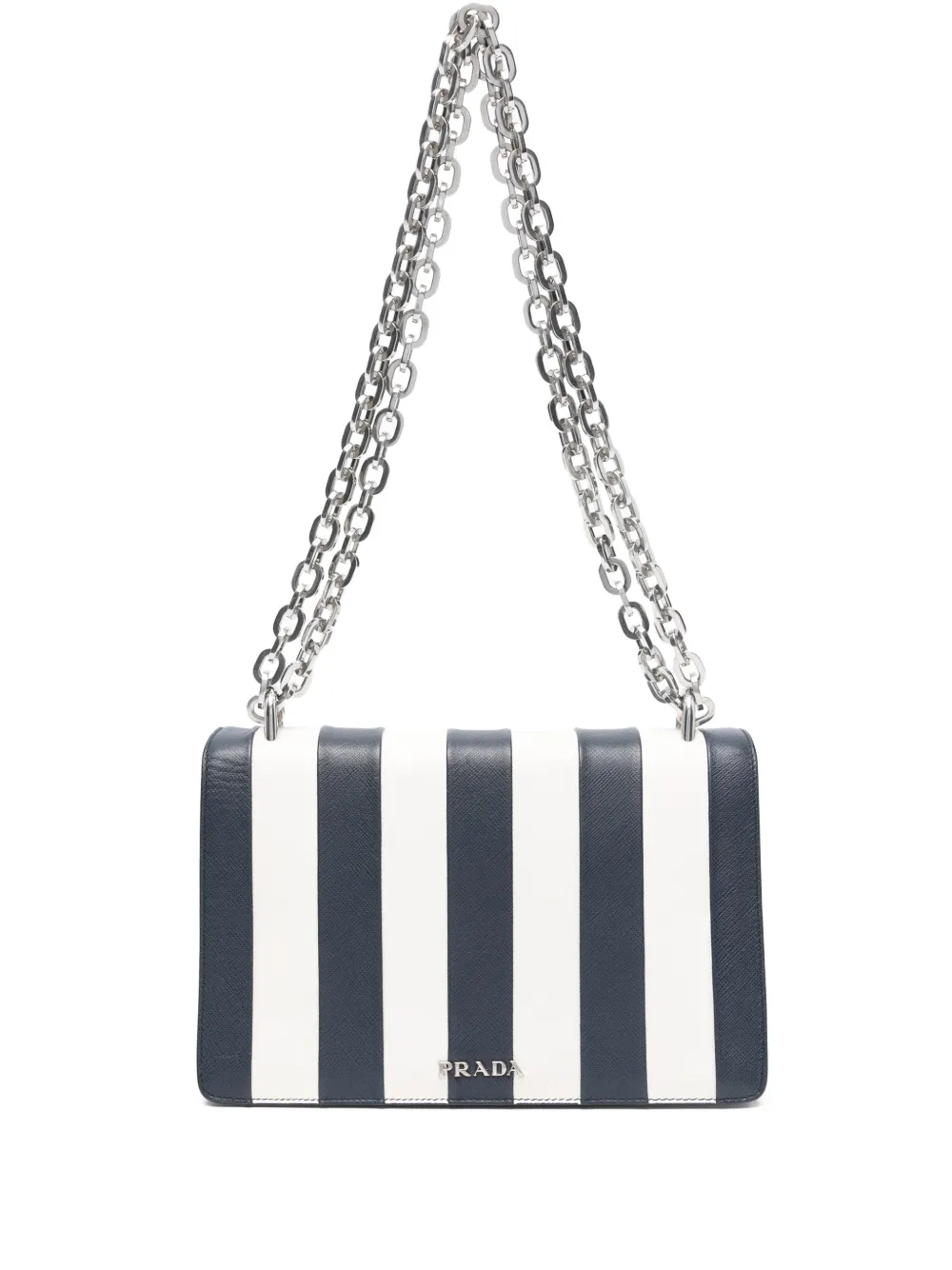 Prada Pre-Owned 2010s striped-pattern chain-strap bag | Blue | Image 1