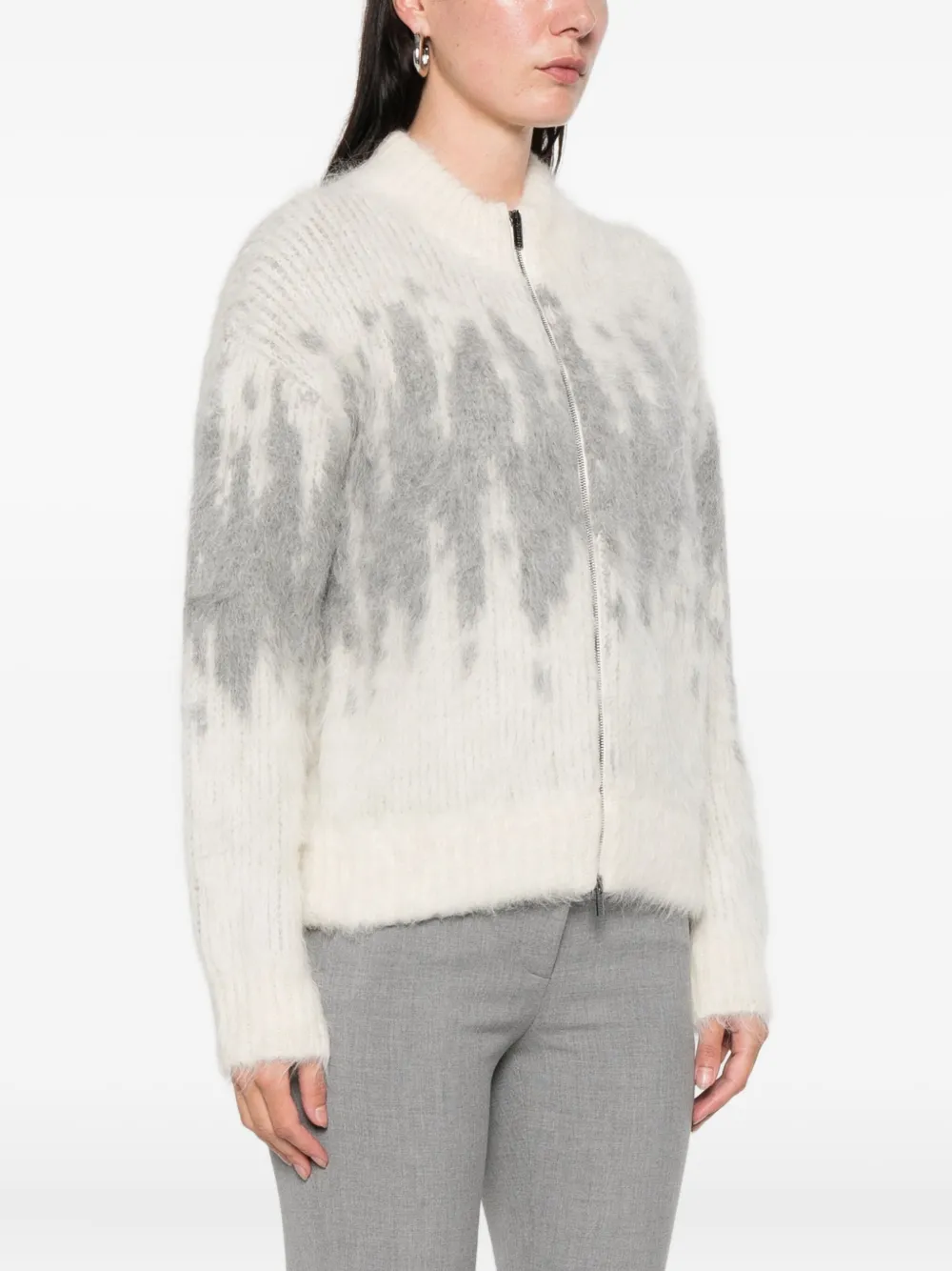 Peserico Zip Pattern Cardigan In Multi