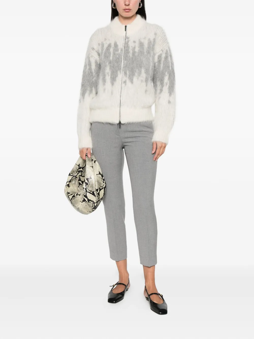 Peserico Zip Pattern Cardigan In Multi