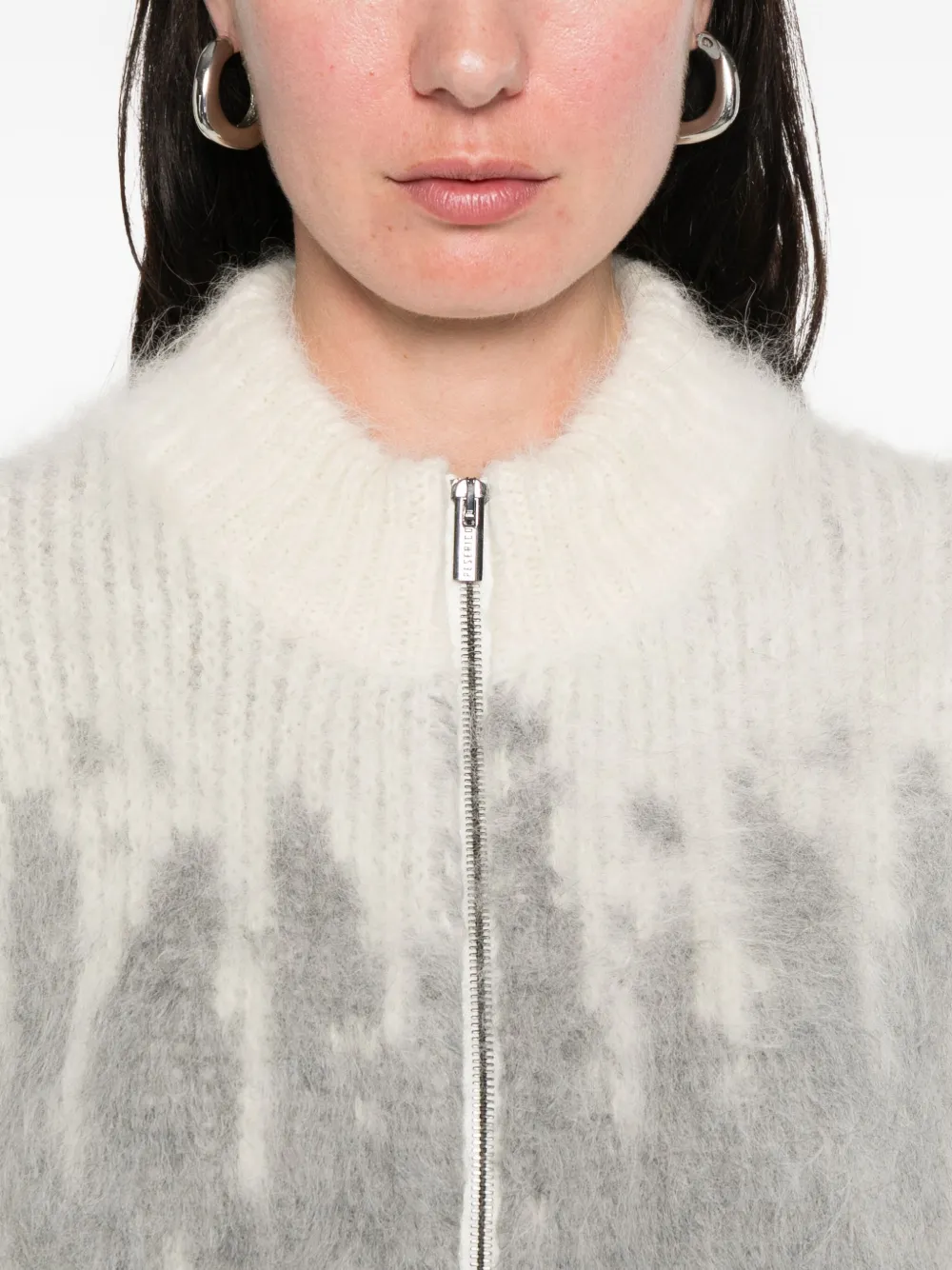 Peserico Zip Pattern Cardigan In Multi