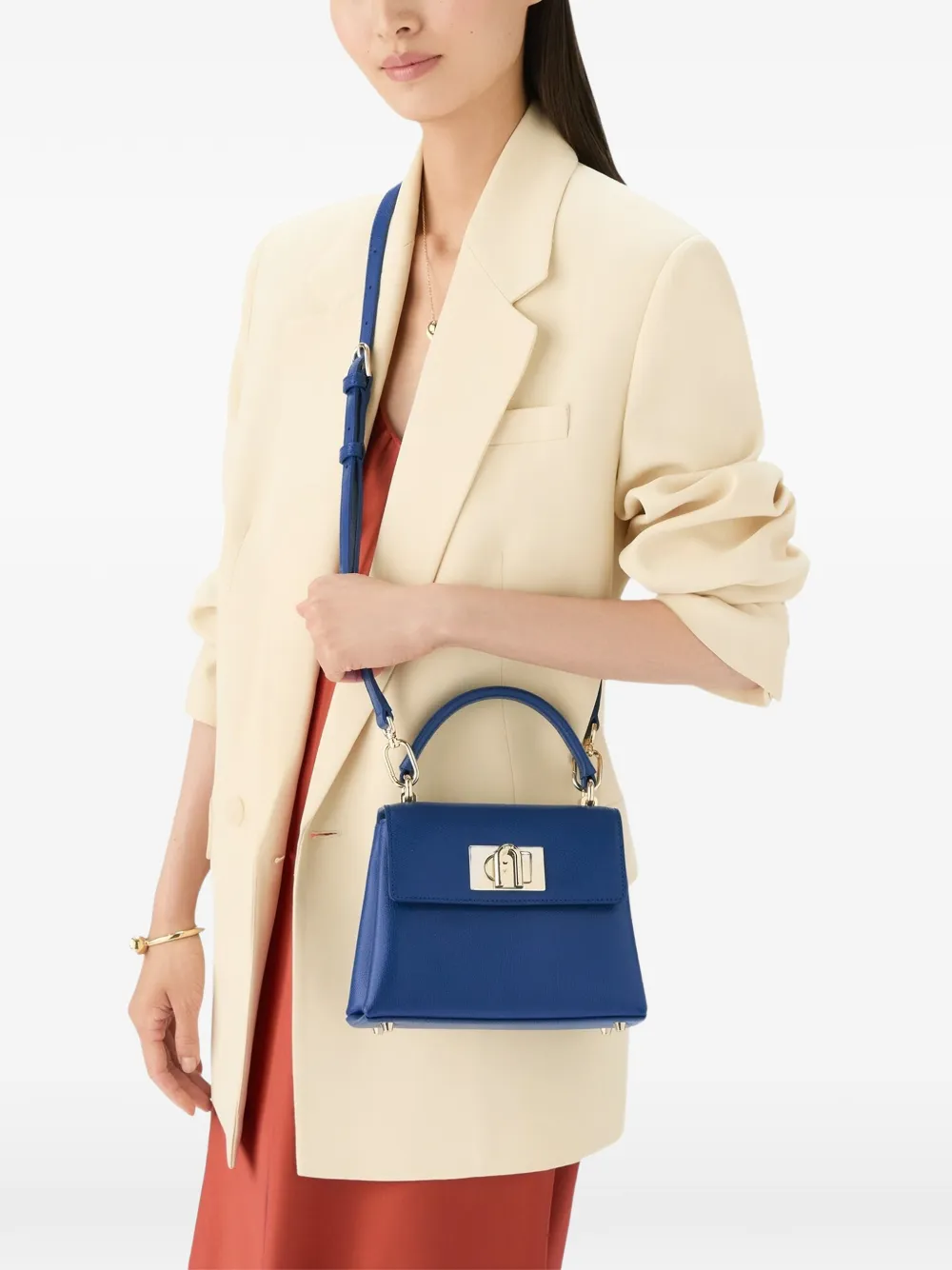 Furla 1927 leren shopper Blauw