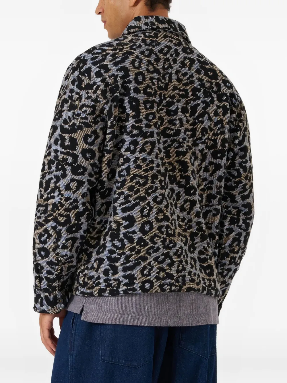 Universal Works Jack met luipaardprint Blauw