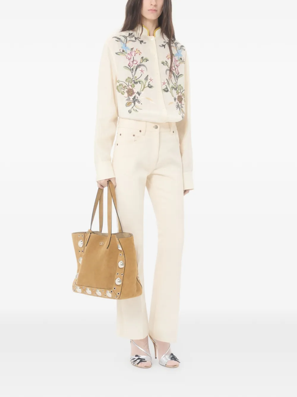 Valentino Garavani v-detail jeans - Beige