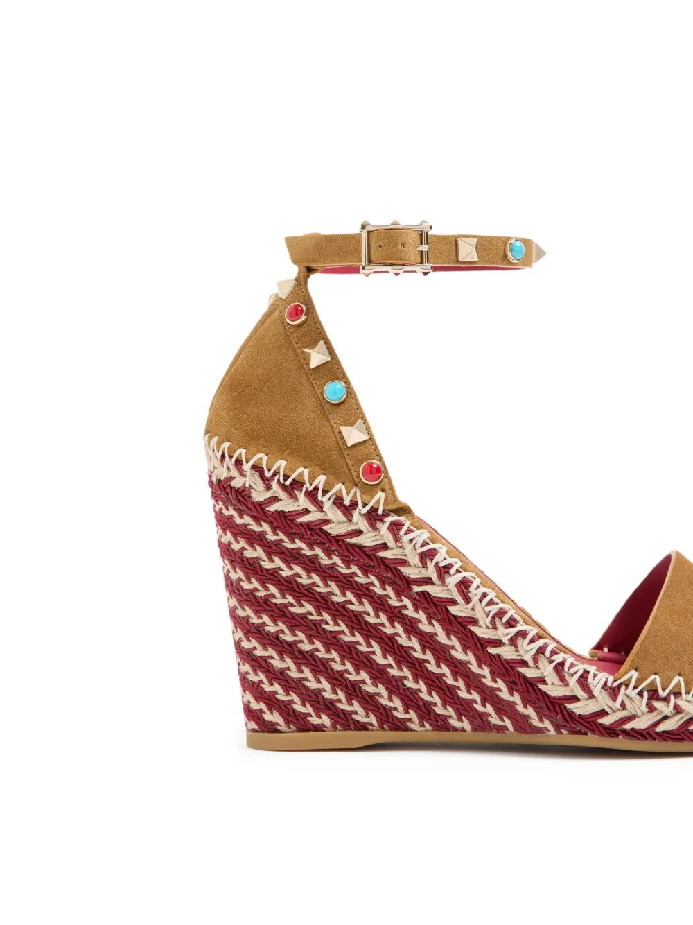 Valentino Garavani rockstud wedge sandals Beige