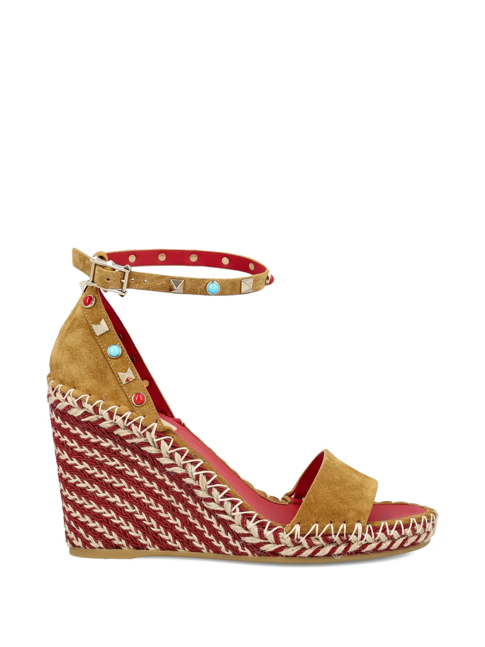 Valentino Garavani rockstud wedge sandals Beige