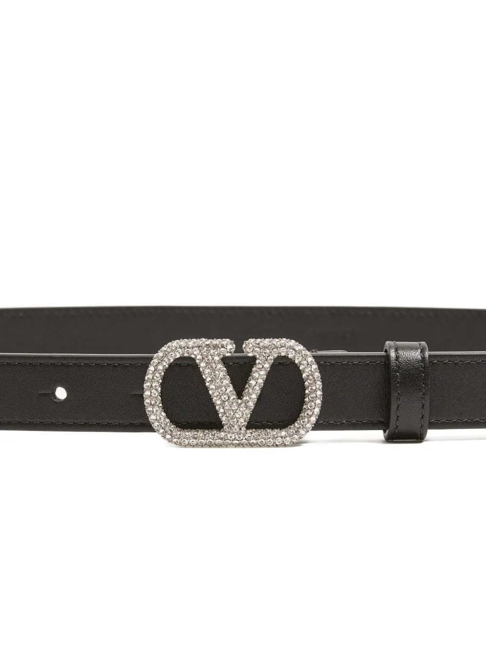 Valentino Garavani VLogo Signature riem met kristallen Zwart