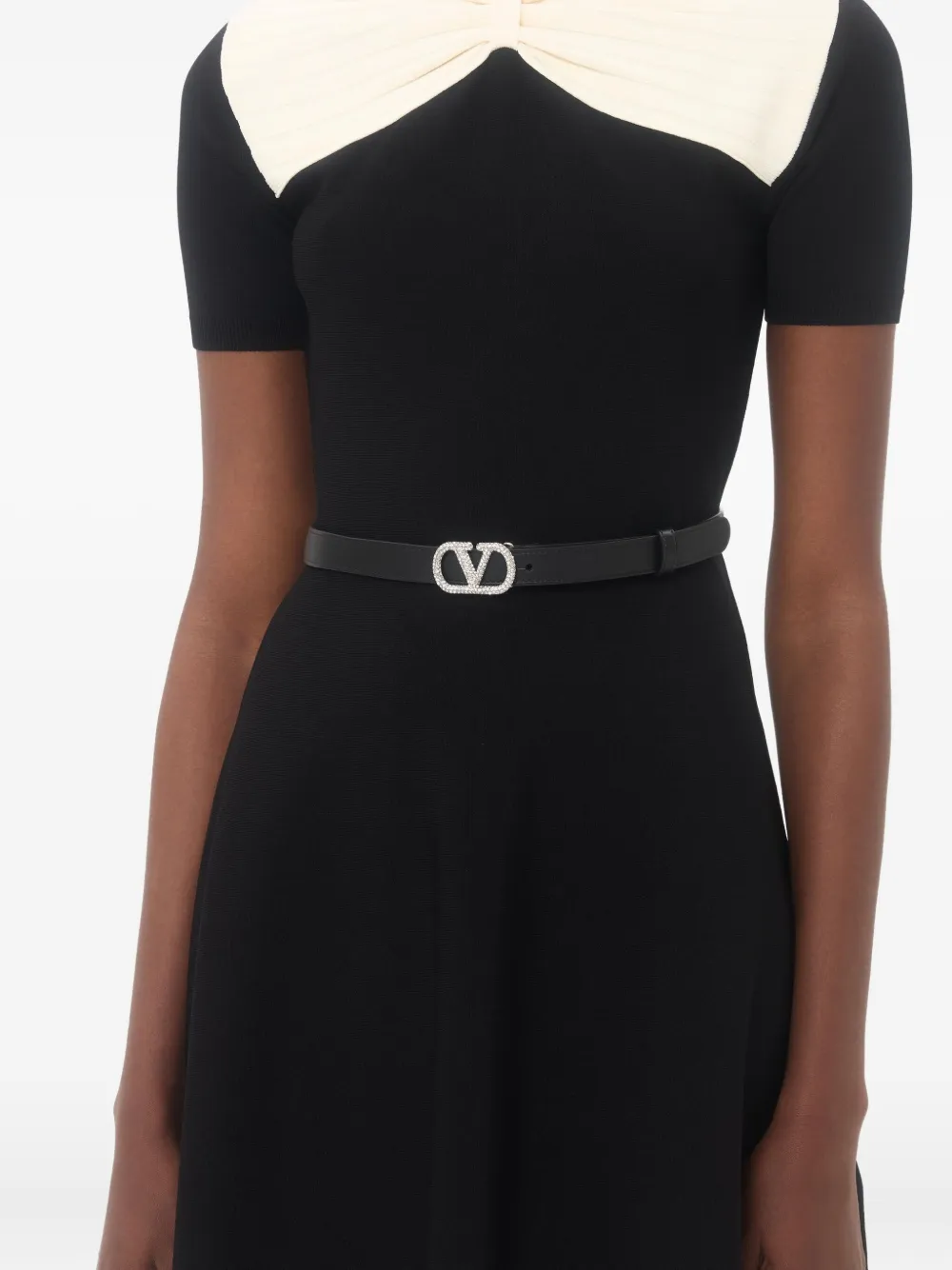 Valentino Garavani VLogo Signature riem met kristallen Zwart