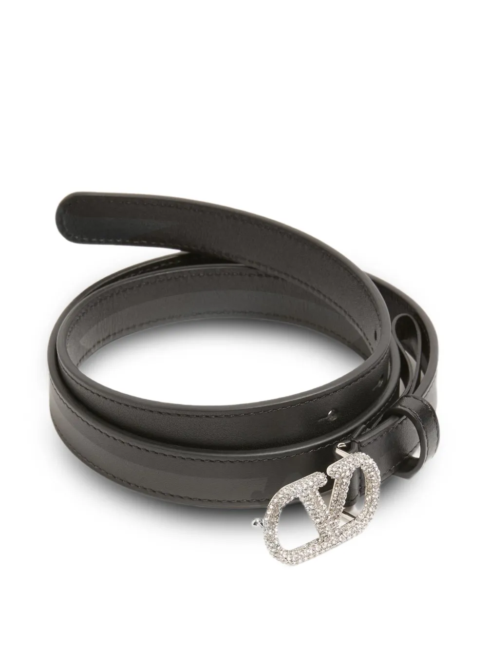Valentino Garavani VLogo Signature riem met kristallen - Zwart