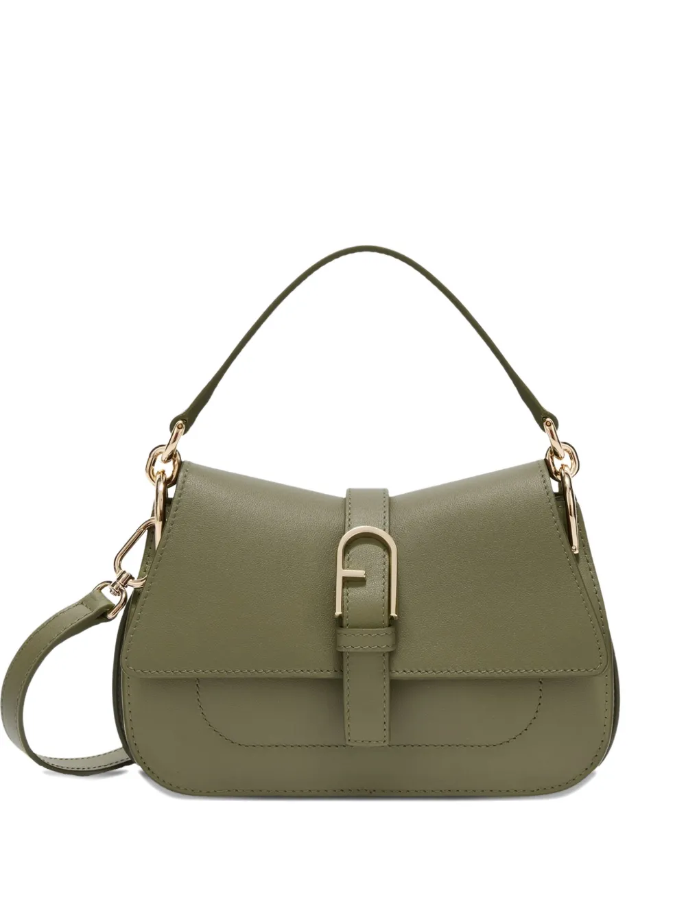 Furla mini Flow Arch-buckle leather tote bag - Verde