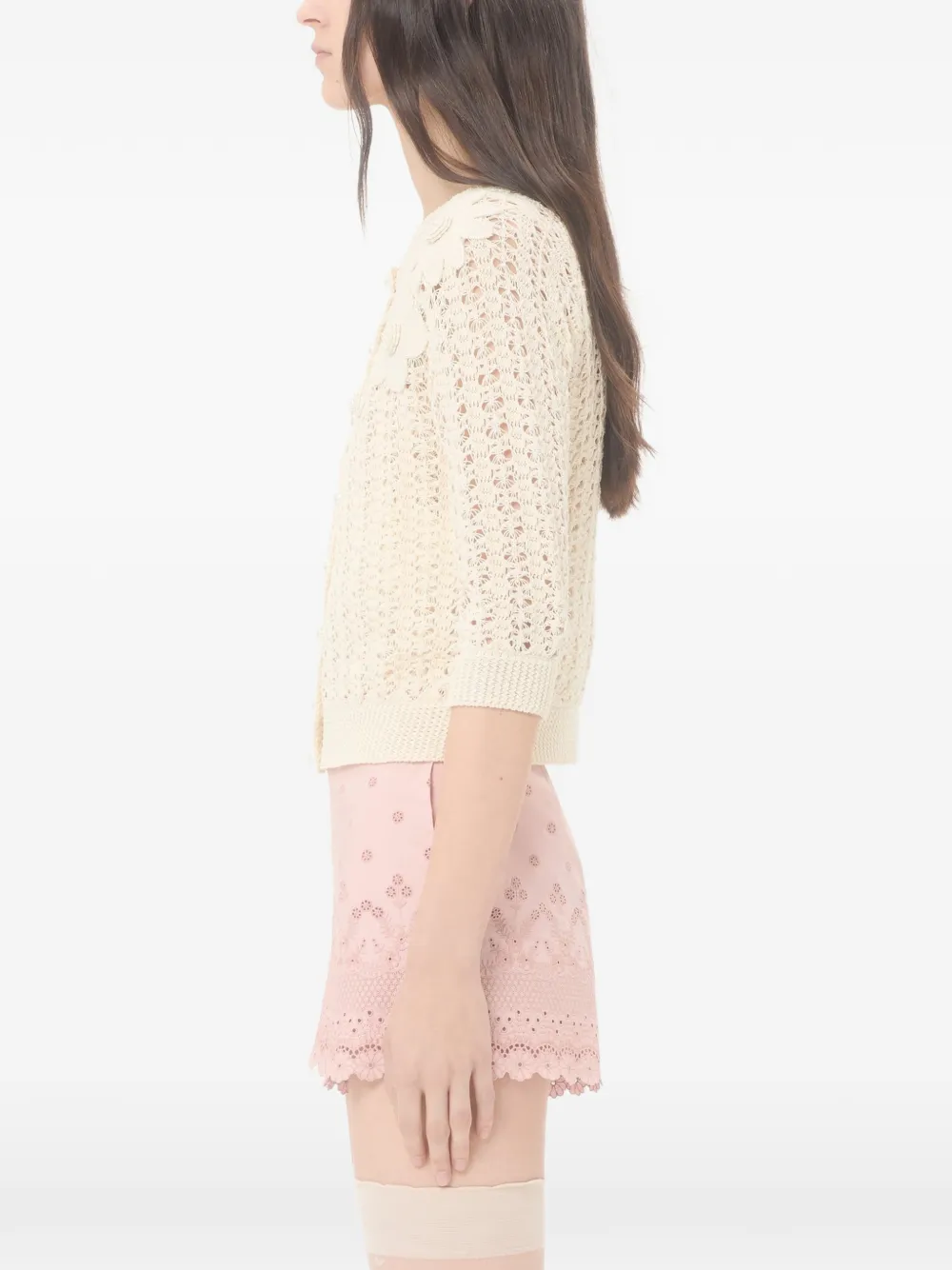 Valentino Garavani Vest met geborduurde bloemen Beige