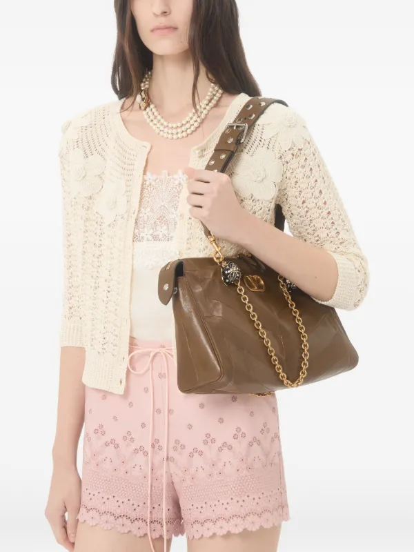 Valentino Garavani Embroidered crochet-flower Cardigan | Neutrals