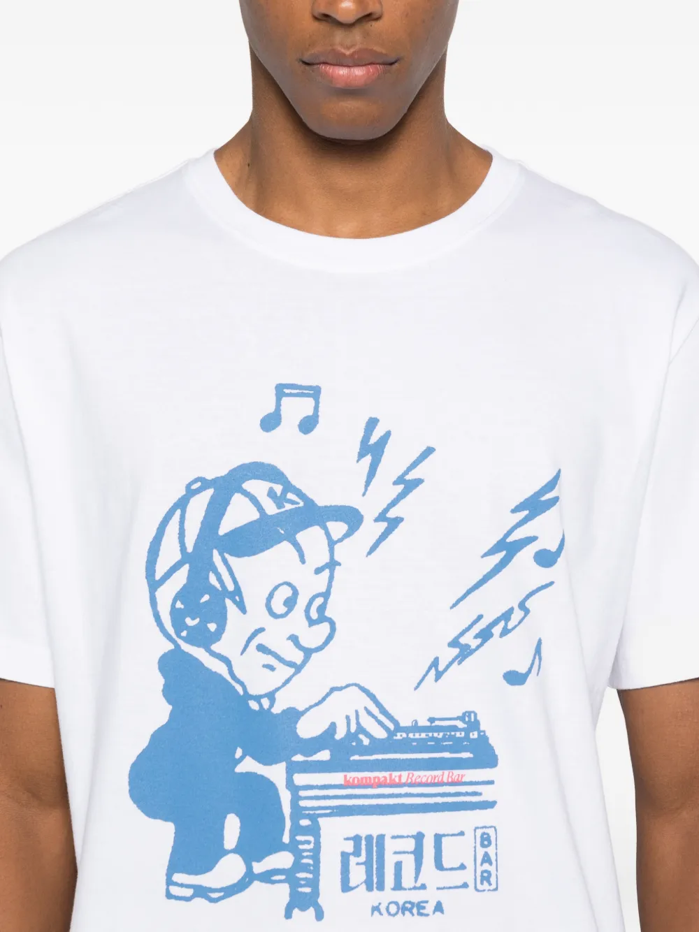 Kompakt Record Bar Graphic-print T-shirt In White
