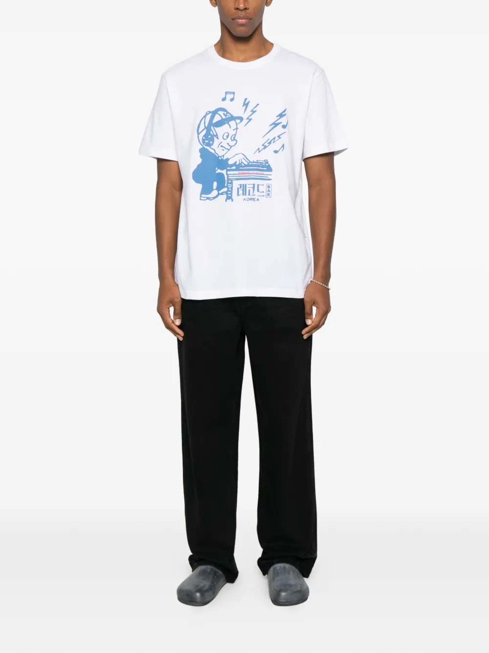 Kompakt Record Bar Graphic-print T-shirt In White