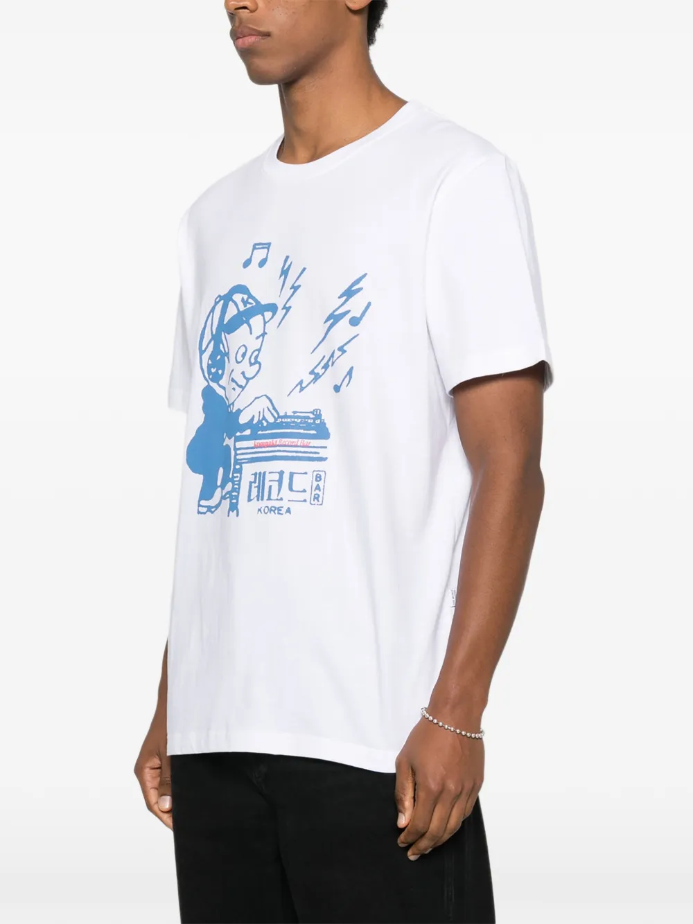 Kompakt Record Bar Graphic-print T-shirt In White