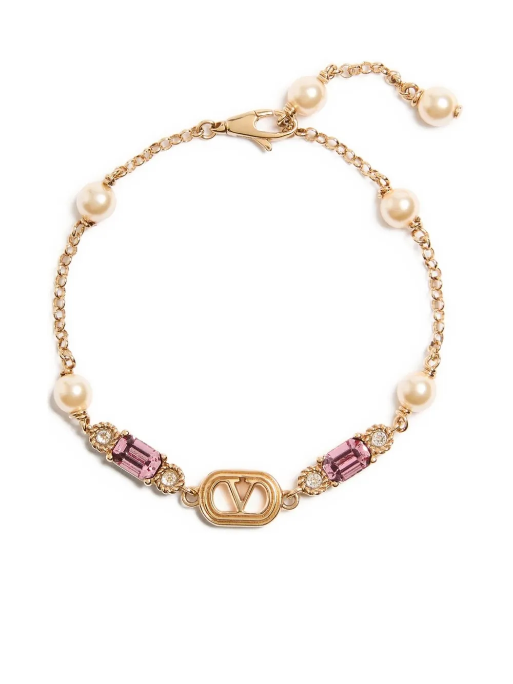 Valentino Garavani Ovalette embellished bracelet - ゴールドトーン