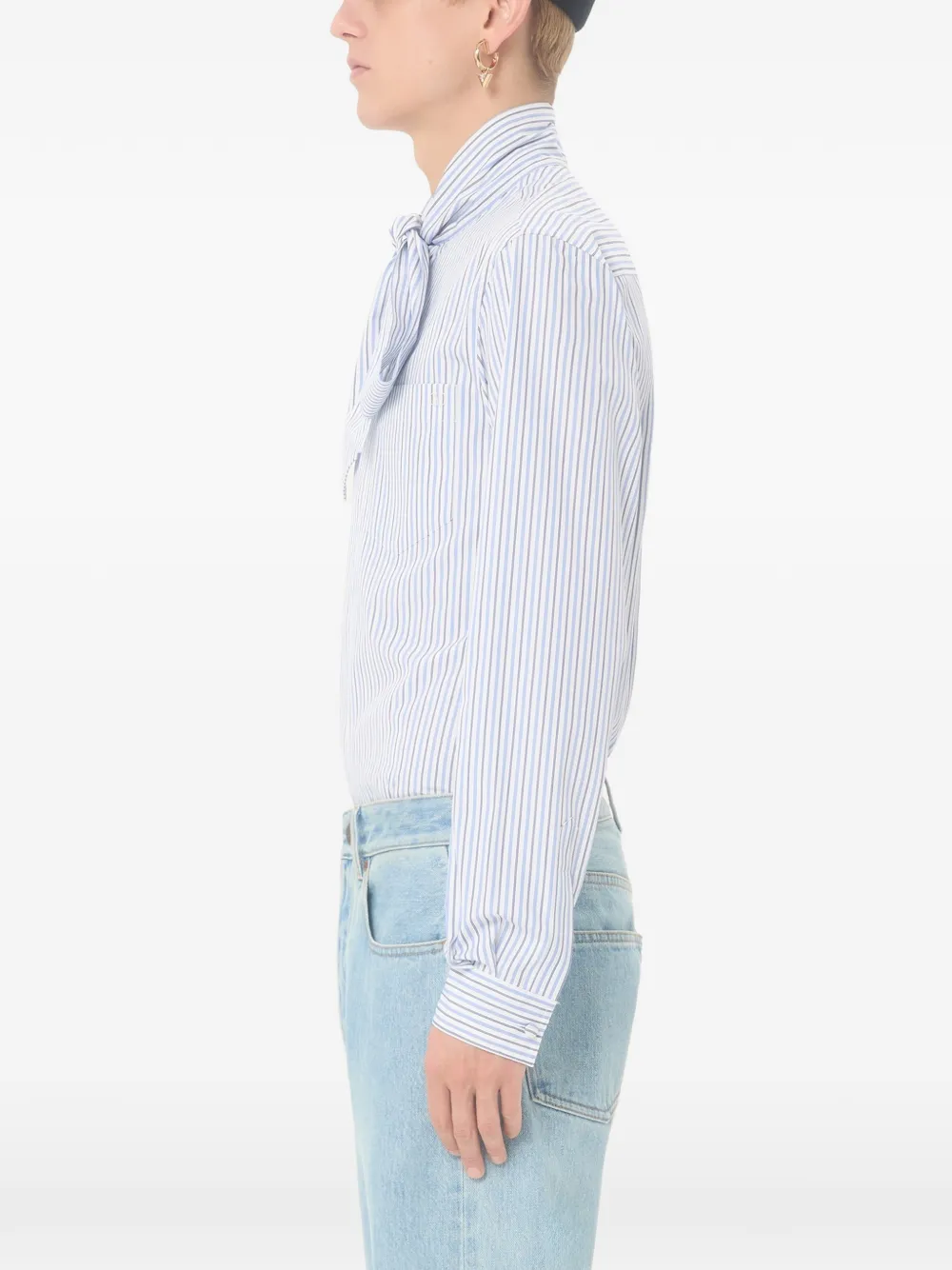 striped-pattern cotton shirt