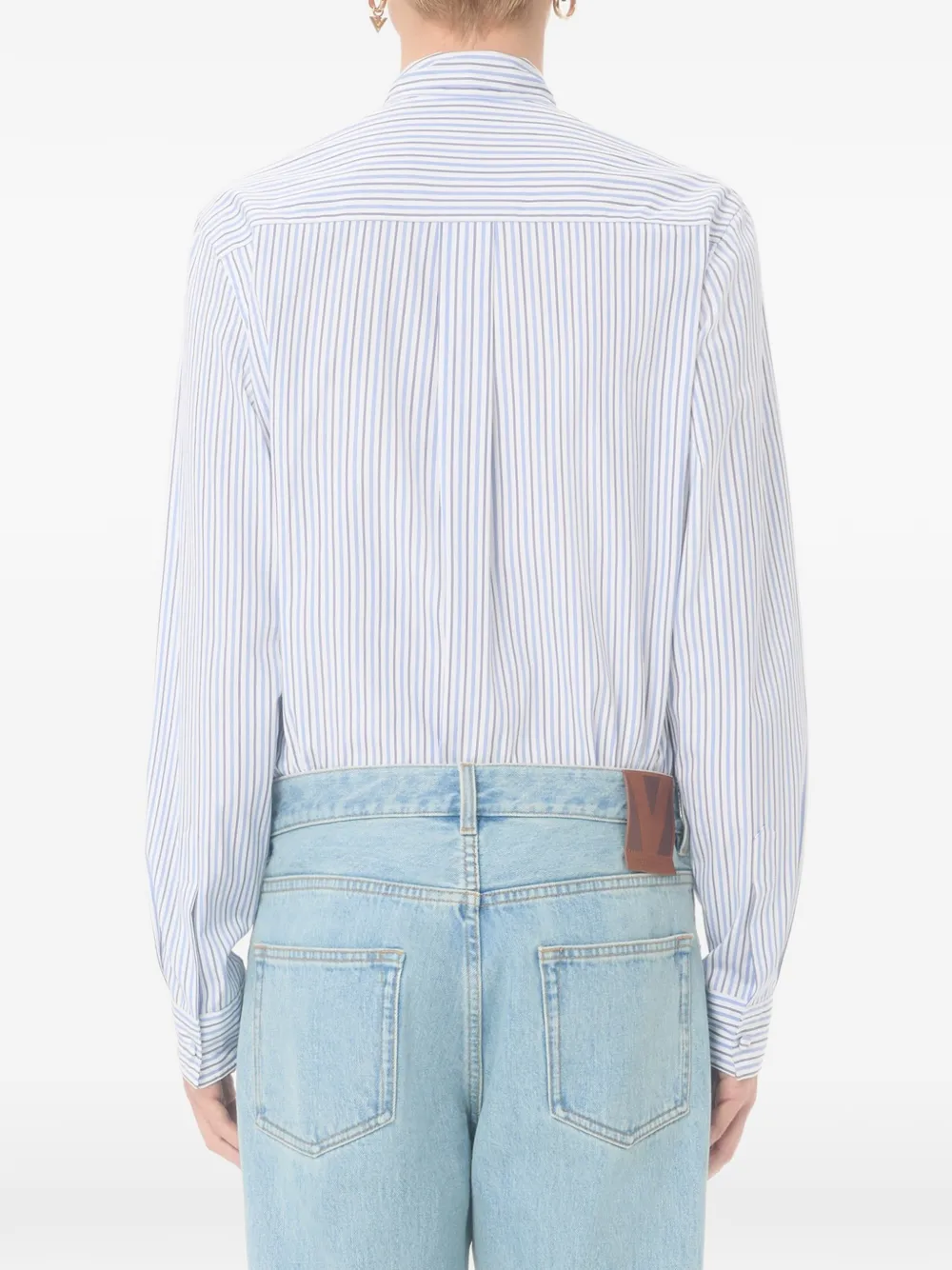 striped-pattern cotton shirt