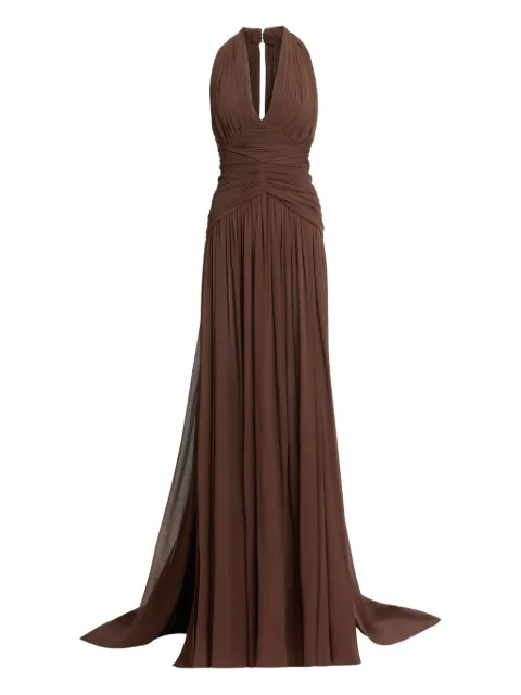 Elie Saab halterneck ruched maxi dress