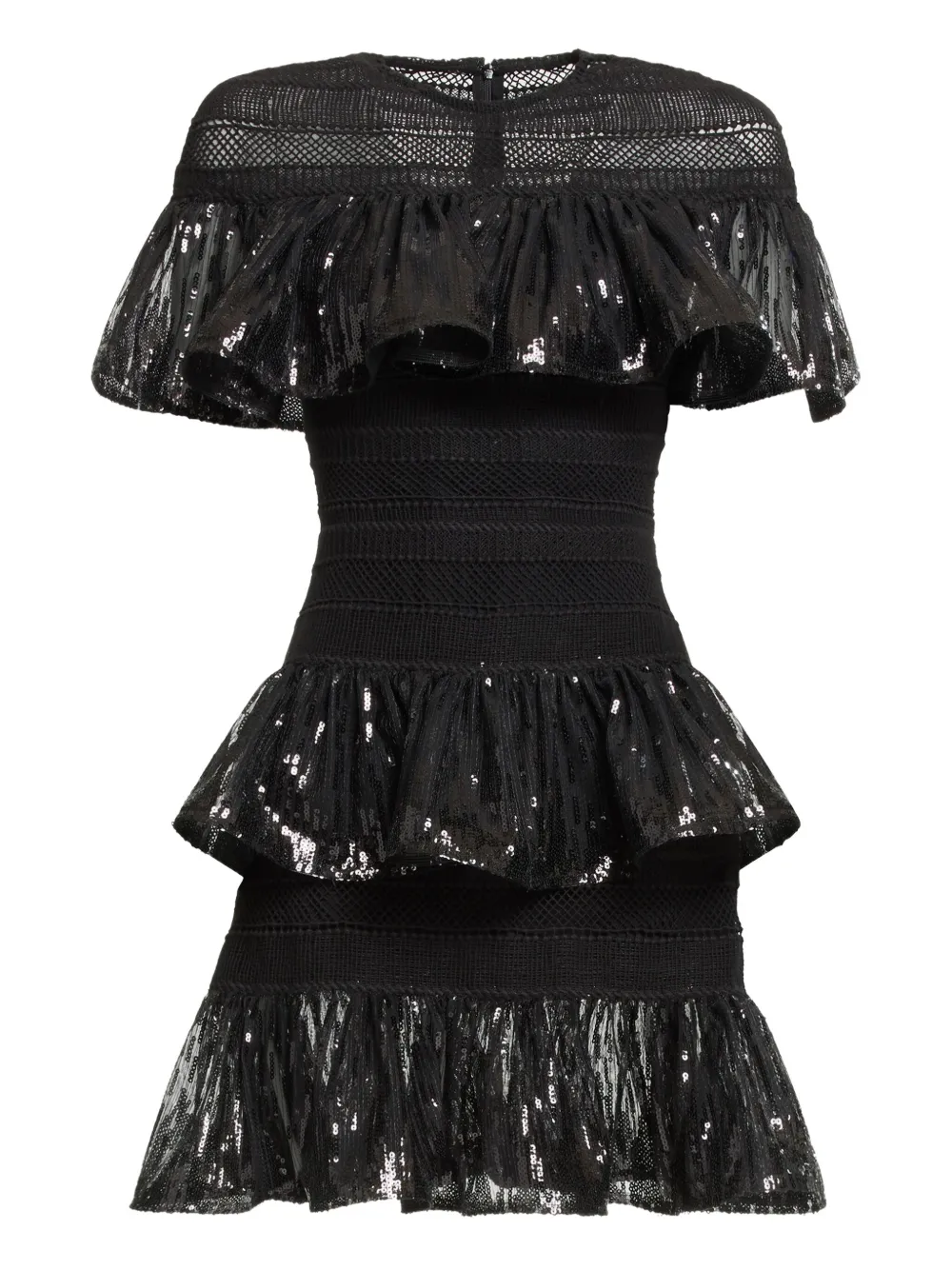 Elie Saab Ruffled Mini Dress In Black