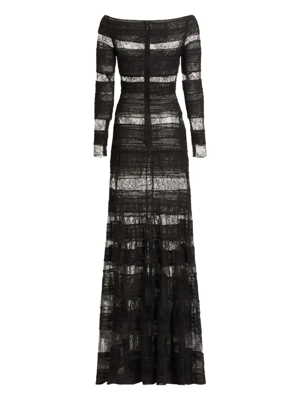 Elie Saab Long-sleeve Lace Maxi Dress In Black