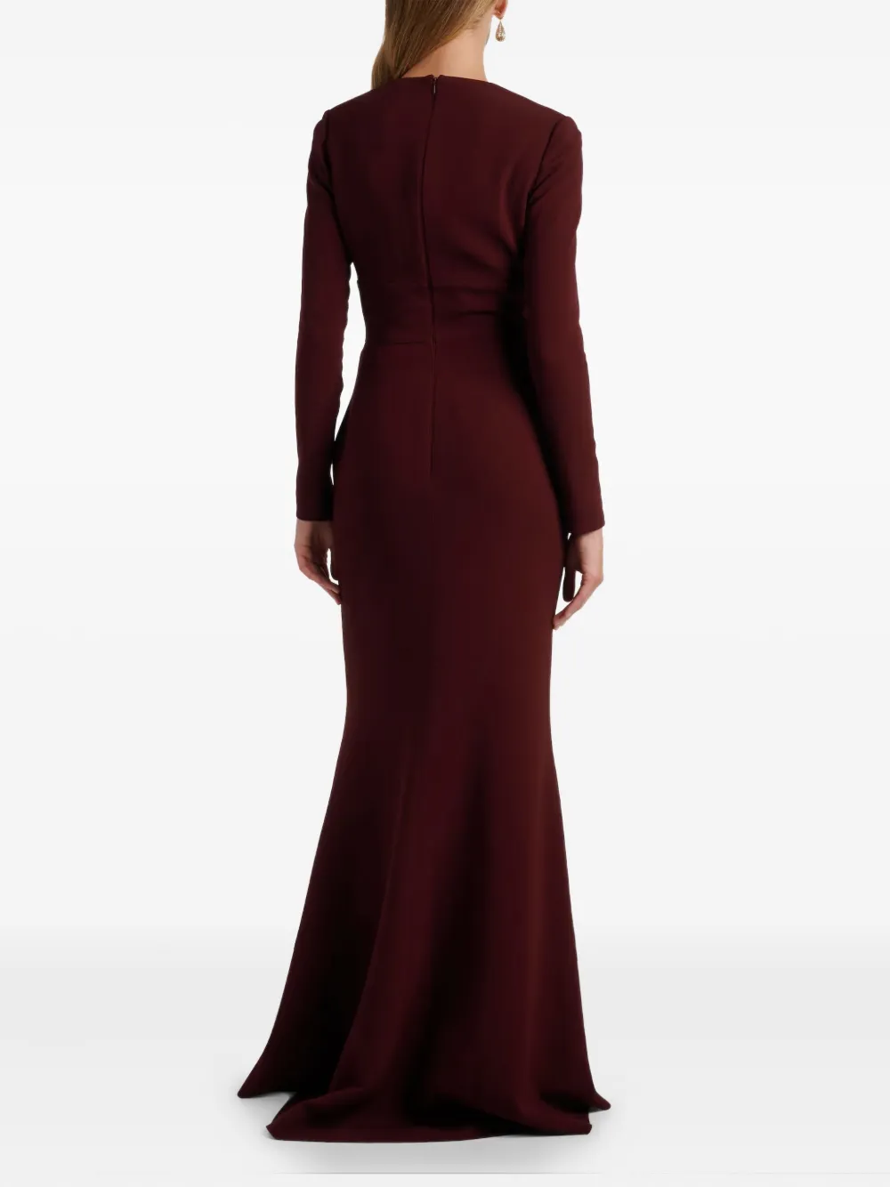 Elie Saab Cady bow V-neck dress - Rood