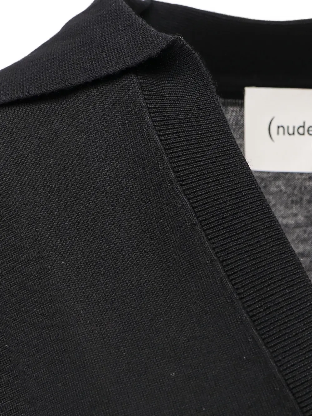 Nude Trui met geribbelde kraag en lange mouwen Zwart