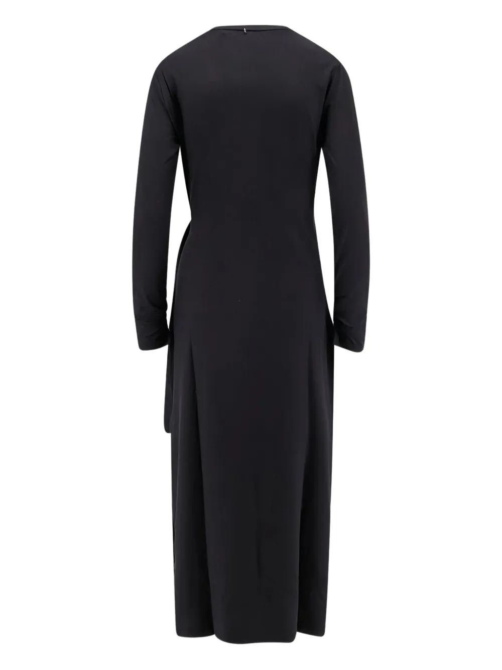 BOSS crew-neck long-sleeves midi dress - Zwart