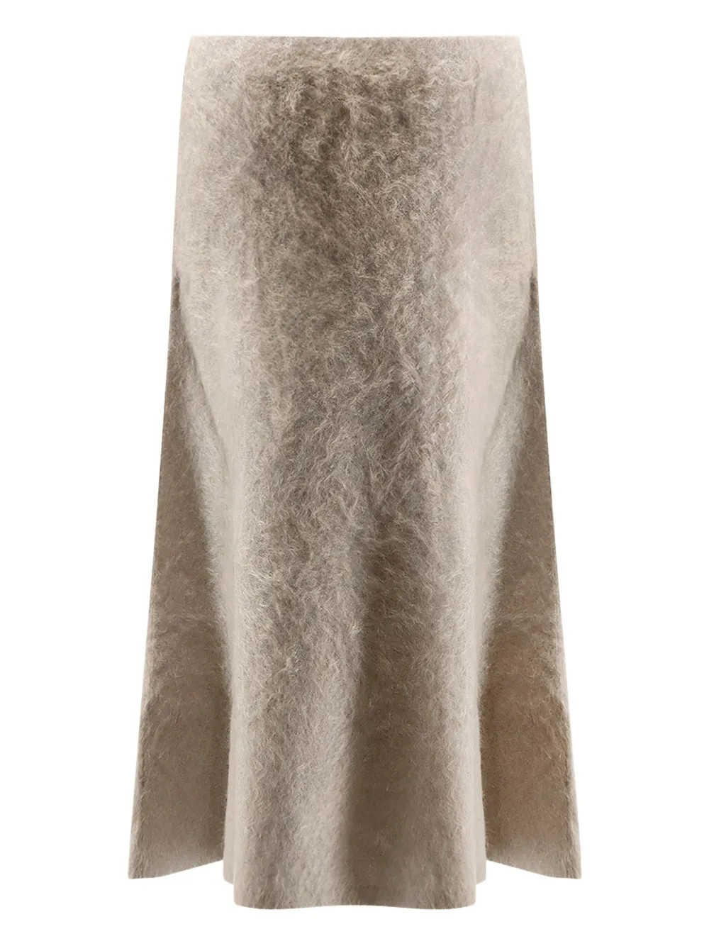 Nude Elastic High-waisted Midi Skirt In Brown