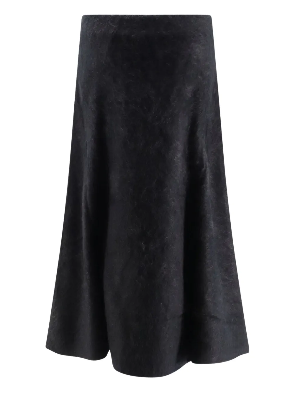 Nude elastic waistband midi skirt - Zwart