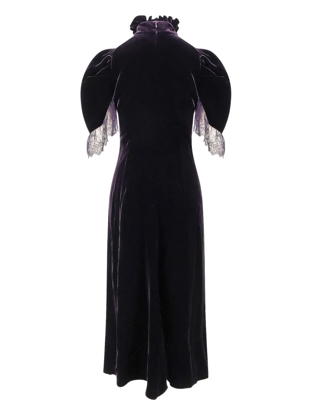 Alexander McQueen lace-ruffled maxi dress - Paars