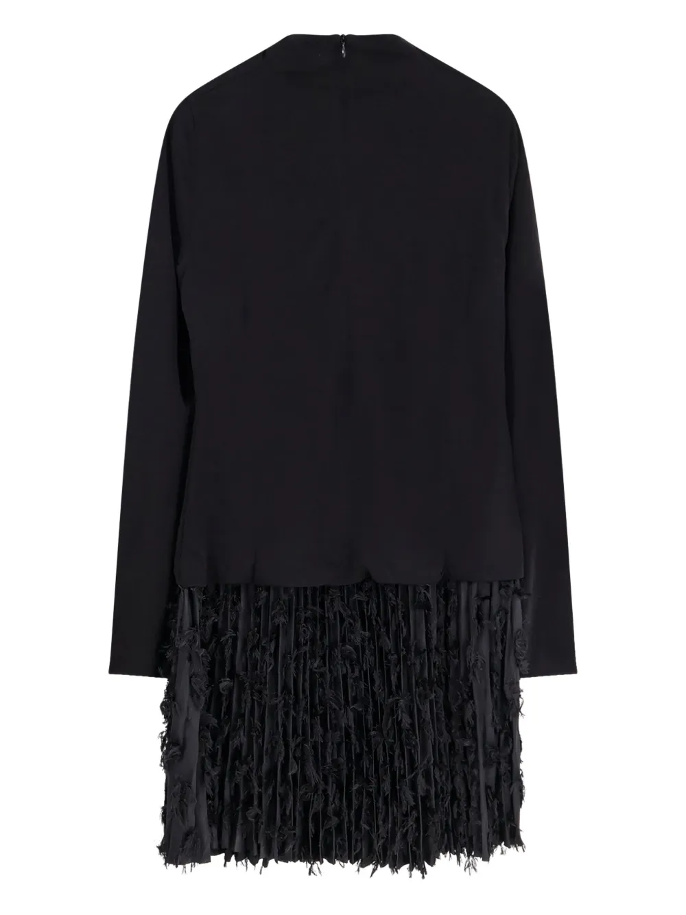 BOSS long-sleeve pleated dress - Zwart