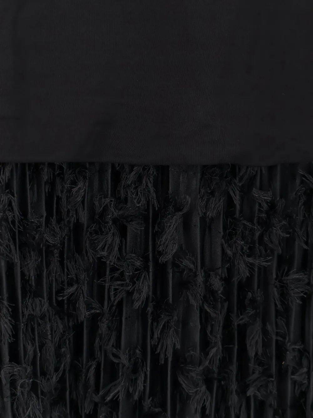 Hugo Boss Textured Knitwear With Long Sleeves And Fringe In Black